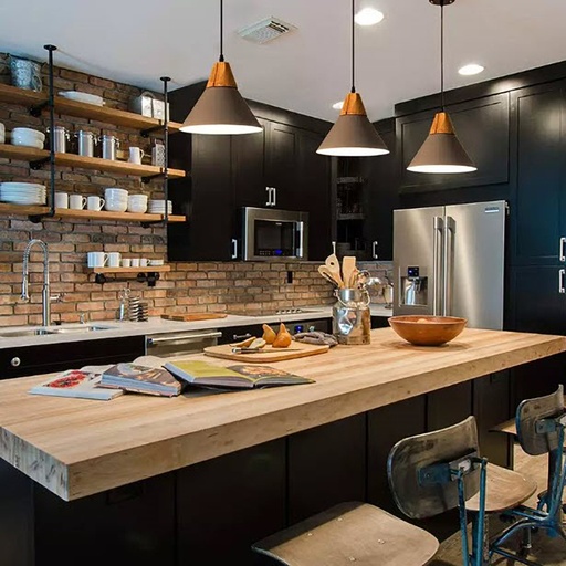 [DT5078N] Luminaria techo nordico Negro