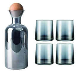 [DT2234] Botellon tapa madera + 4 vasos Grey