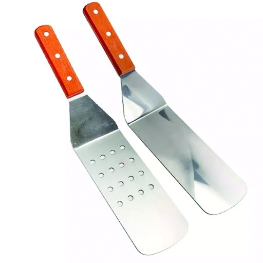 [DT2274] Set espátula para parrilla X2 mango madera