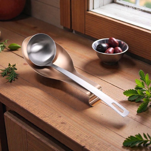 [DT2171C] Reposa espumadera cucharon sobre mesada metálica Cobre