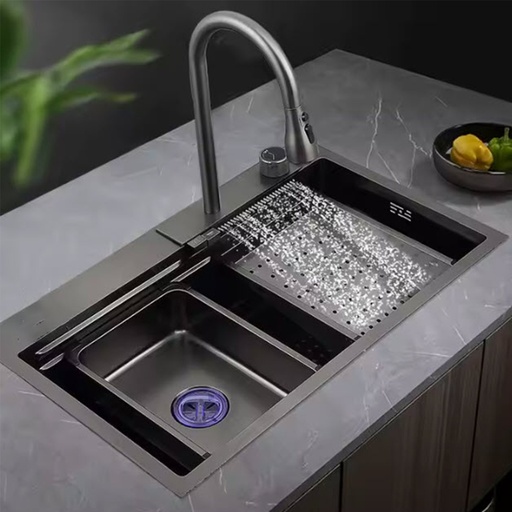 [DT2329] Bacha de cocina completa 80cm Negro