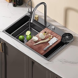 [DT2330] Bacha de cocina completa 68cm Negro