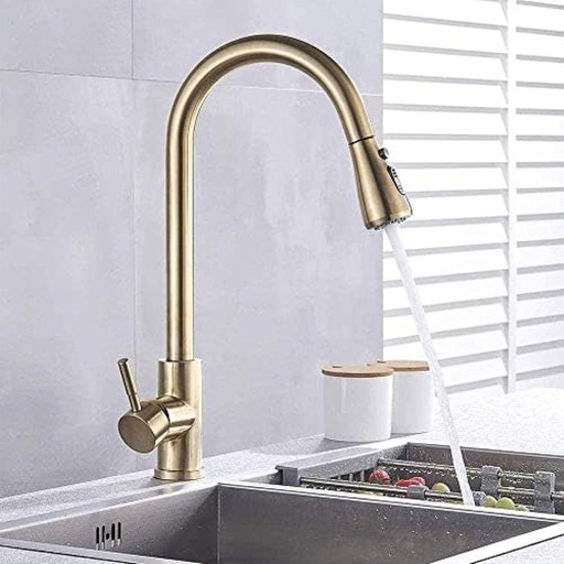 [DT2352D] Canilla monocomando cocina Amalfi Dorado